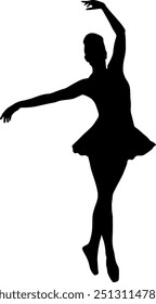 Vector Illustration of professional Ballet Dancer silhouette

