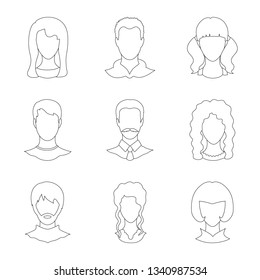 Vector illustration of professional and photo icon. Collection of professional and profile stock symbol for web.