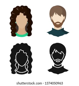 Vector illustration of professional and photo icon. Set of professional and profile stock symbol for web.