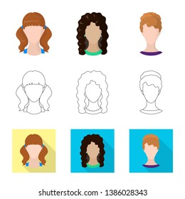 Vector illustration of professional and photo icon. Collection of professional and profile stock symbol for web.