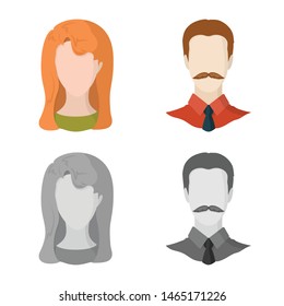 Vector illustration of professional and photo icon. Set of professional and profile stock symbol for web.