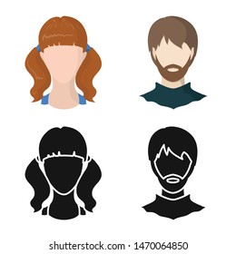 Vector illustration of professional and photo logo. Set of professional and profile stock symbol for web.
