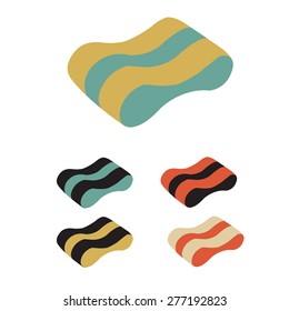 vector illustration of professional swimming equipment set in flat design style