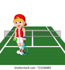 Vector illustration of professional tennis player