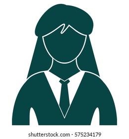 Vector Illustration of a Professional Working Woman Icon in Green
