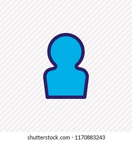 Vector illustration of profile icon colored line. Beautiful annex element also can be used as user icon element.