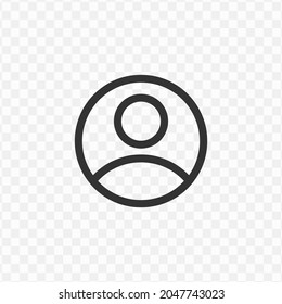 Vector illustration of profile icon in dark color and transparent background(png).