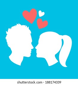 Vector Illustration of  Vector Illustration of Profiles of man and woman