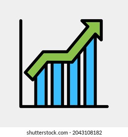 Vector illustration of profit icon in filled line style for any projects, use for website mobile app presentation