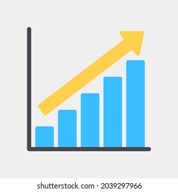 Vector illustration of profit icon in flat style for any projects, use for website mobile app presentation