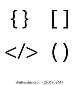 Vector illustration Programming Brackets and Code Symbols