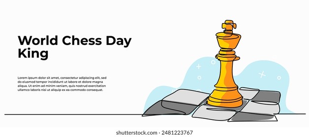 Vector illustration of progress from pawn to king in chess.Modern flat in continuous line style.