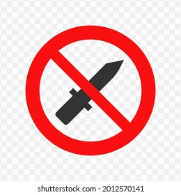 Ilustración vectorial de la prohibición de portar un icono de armas en color oscuro y fondo transparente (png)