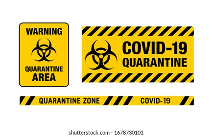 Vector illustration of a prohibited sign entering the area. Suitable for quarantine zones of the corona virus pandemic. Graphic element of the COVID-19 transmission prevention campaign.