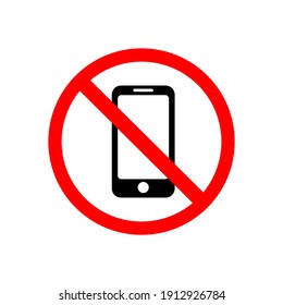 Vector illustration of prohibited telephone use icon.