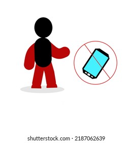 vector illustration prohibited from turning on the cellphone