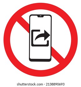 Vector illustration of prohibited from using mobile phones