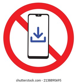 Vector illustration of prohibited from using mobile phones