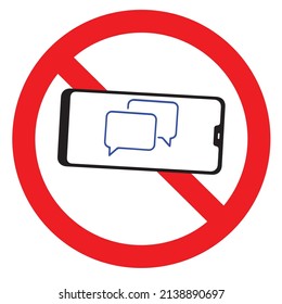 Vector illustration of prohibited from using mobile phones