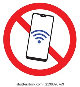 Vector illustration of prohibited from using mobile phones