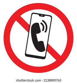 Vector illustration of prohibited from using mobile phones