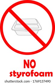 Vector illustration for prohibited from using Styrofoam