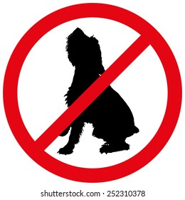 Vector illustration of a prohibition of dog.