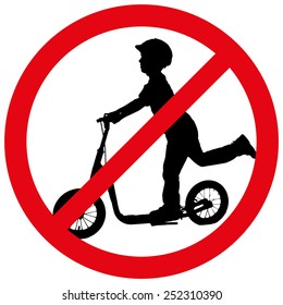 Vector illustration of a prohibition of riding a bike.