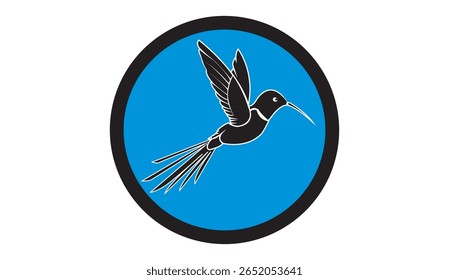 Ilustración vectorial de un signo de prohibición con un pájaro dentro de un círculo azul. Ideal para su uso en zonas limpias, áreas restringidas, lugares públicos o edificios donde no se permiten aves. 