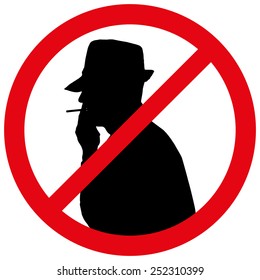 Vector illustration of a prohibition of smoke.