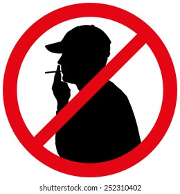 Vector illustration of a prohibition of smoke.