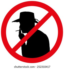 Vector illustration of a prohibition of smoke.