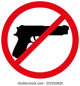 Vector illustration of a prohibition of weapon.