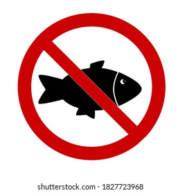 Vector illustration of prohibits  fishing sign on white background.