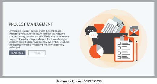 Vector illustration of project management flat design concept