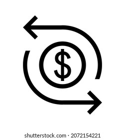 Vector illustration of project revenue icon on white background.