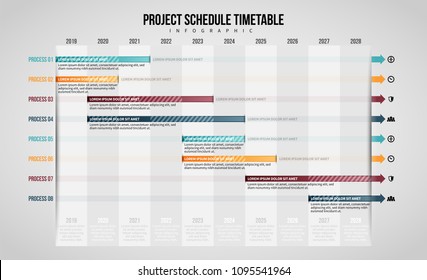 Vector illustration of Project Schedule Timetable Infographic design element.