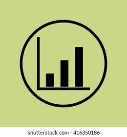 Vector illustration of Project stats sign icon on green circle background.