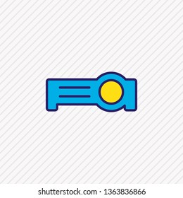 Vector illustration of projector icon colored line. Beautiful gadget element also can be used as presentation icon element.