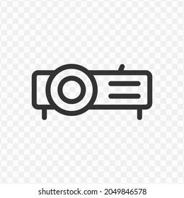 Vector illustration of projector icon in dark color and transparent background(png).