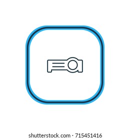 Vector Illustration Of Projector Outline. Beautiful Accessory Element Also Can Be Used As Floodlight Element.