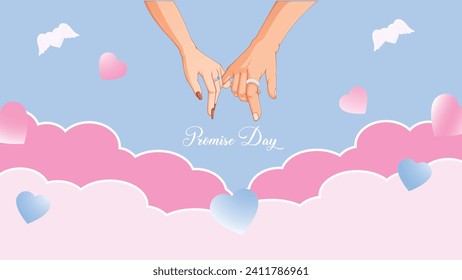 Vector illustration Promise Day Valentine’s Day editable post template