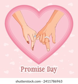 Vector illustration Promise Day Valentine’s Day editable post template