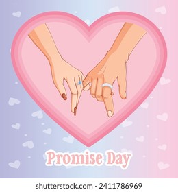 Vector illustration Promise Day Valentine’s Day editable post template
