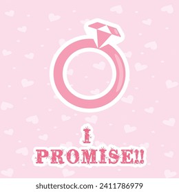 Vector illustration Promise Day Valentine’s Day editable post template