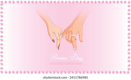 Vector illustration Promise Day Valentine’s Day editable post template