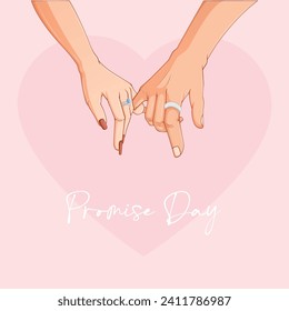 Vector illustration Promise Day Valentine’s Day editable post template
