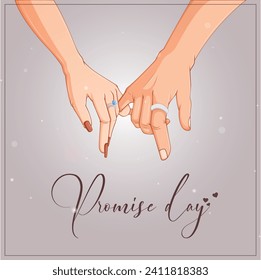 Vector illustration Promise Day Valentine’s Day editable post template