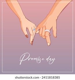 Vector illustration Promise Day Valentine’s Day editable post template