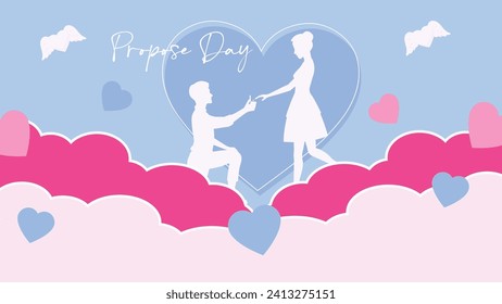 Vector illustration Promise Day Valentine’s Day editable post template